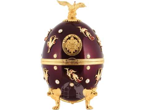 Faberge Egg Vodka Dark Red Flowers and Birds Collection