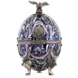 Faberge Egg Vodka Silver with Blue Flowers